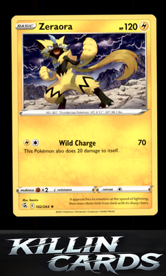 Zeraora 102/264 Pokemon Rare SWSH08: Fusion Strike Card NM
