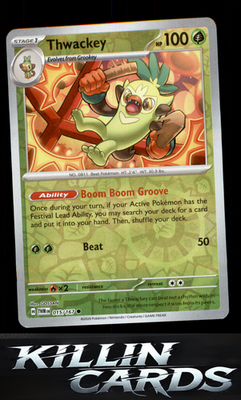 Reverse Holofoil Thwackey 015/167 Pokemon Common SV06: Twilight Masquerade Card