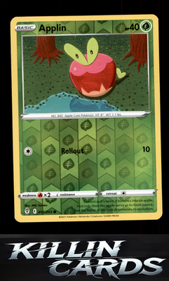 Reverse Holofoil Applin 017/203 Pokemon Common SWSH07: Evolving Skies Card NM
