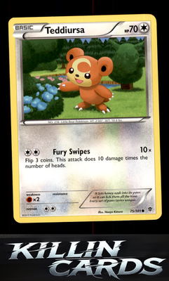 Teddiursa 75/101 Pokemon Common Plasma Blast Card NM