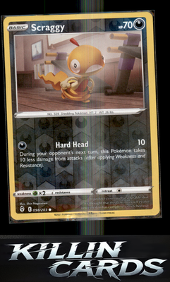 Reverse Holofoil Scraggy 098/203 Pokemon Common SWSH07: Evolving Skies Card NM