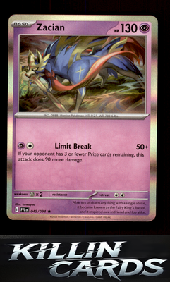 Zacian - 045/094 045/094 Pokemon Rare ME02: Phantasmal Flames Card NM