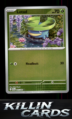 Reverse Holofoil Lotad 005/094 Pokemon Common ME02: Phantasmal Flames Card NM