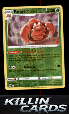 Reverse Holofoil Parasect 005/196 Pokemon Rare SWSH11: Lost Origin Card NM