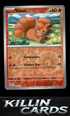 Reverse Holofoil Vulpix 028/197 Pokemon Common SV03: Obsidian Flames Card NM