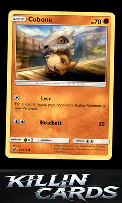 Cubone 52/111 Pokemon Common SM - Crimson Invasion Card NM