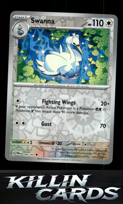 Reverse Holofoil Swanna 140/167 Pokemon Uncommon SV06: Twilight Masquerade Card