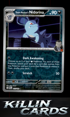 Reverse Holofoil Team Rocket's Nidorina 115/182 Pokemon Common SV10: Destined Ri