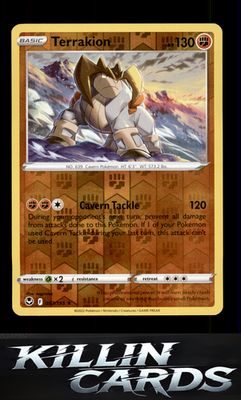 Reverse Holofoil Terrakion 097/195 Pokemon Holo Rare SWSH12: Silver Tempest Card