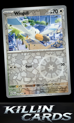 Reverse Holofoil Wingull 158/193 Pokemon Common SV02: Paldea Evolved Card NM