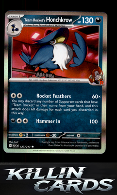 Team Rocket's Honchkrow 127/217 Pokemon Rare ME: Ascended Heroes Card NM