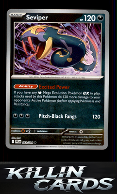 Reverse Holofoil Seviper 062/094 Pokemon Uncommon ME02: Phantasmal Flames Card N