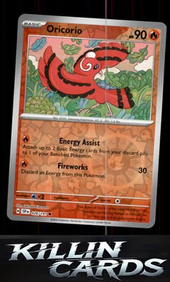 Reverse Holofoil Oricorio - 026/191 026/191 Pokemon Common SV08: Surging Sparks