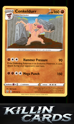 Conkeldurr 075/163 Pokemon Rare SWSH05: Battle Styles Card NM