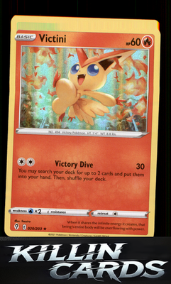 Victini 020/203 Pokemon Holo Rare SWSH07: Evolving Skies Card NM