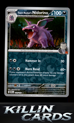 Reverse Holofoil Team Rocket's Nidorino 118/182 Pokemon Common SV10: Destined Ri