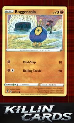 Roggenrola 086/203 Pokemon Common SWSH07: Evolving Skies Card NM