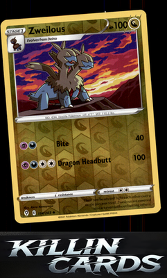 Reverse Holofoil Zweilous 114/203 Pokemon Uncommon SWSH07: Evolving Skies Card N