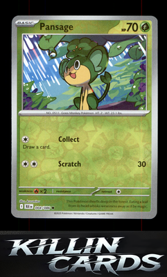 Reverse Holofoil Pansage 004/086 Pokemon Common SV: Black Bolt Card NM