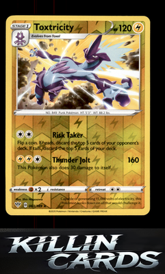 Reverse Holofoil Toxtricity 063/189 Pokemon Holo Rare SWSH03: Darkness Ablaze Ca