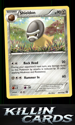Shieldon 69/114 Pokemon Uncommon XY - Steam Siege Card NM