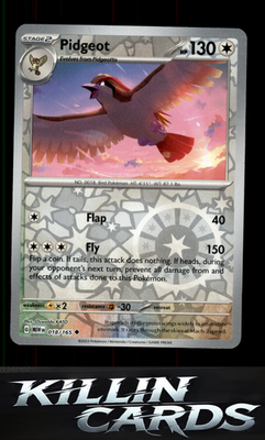 Reverse Holofoil Pidgeot 018/165 Pokemon Uncommon SV: Scarlet & Violet 151 Card