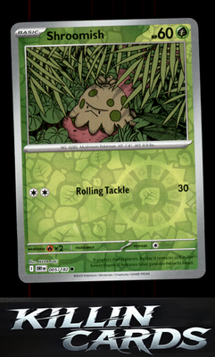 Reverse Holofoil Shroomish 005/182 Pokemon Common SV10: Destined Rivals Card NM
