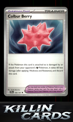 Colbur Berry 168/191 Pokemon Uncommon SV08: Surging Sparks Card NM