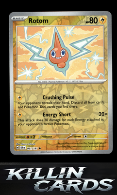Reverse Holofoil Rotom 061/191 Pokemon Common SV08: Surging Sparks Card NM