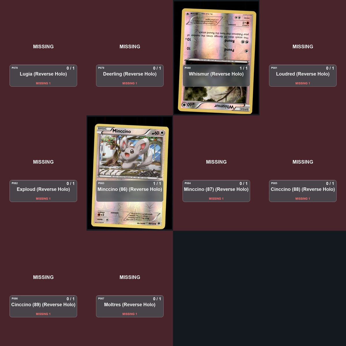 Pokemon TCG XY - Fates Collide Reverse Holo Master Set 16 Reverse Holo Card