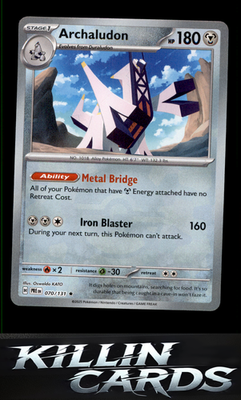 Archaludon 070/131 Pokemon Rare SV: Prismatic Evolutions Card NM
