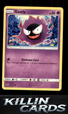 Gastly 36/111 Pokemon Common SM - Crimson Invasion Card NM