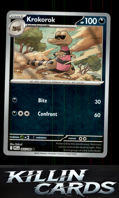 Reverse Holofoil Krokorok 065/094 Pokemon Common ME02: Phantasmal Flames Card NM