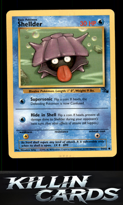 Shellder 54/62 Pokemon Common Fossil Card LP