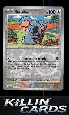 Reverse Holofoil Komala 129/159 Pokemon Common SV09: Journey Together Card NM
