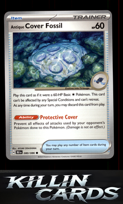 Antique Cover Fossil 080/086 Pokemon Common SV: Black Bolt Card NM