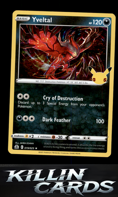 Yveltal 019/025 Pokemon Holo Rare Celebrations Card NM