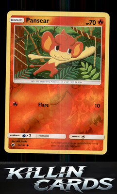 Reverse Holofoil Pansear 22/147 Pokemon Common SM - Burning Shadows Card NM