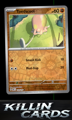 Reverse Holofoil Toedscool 118/197 Pokemon Common SV03: Obsidian Flames Card NM