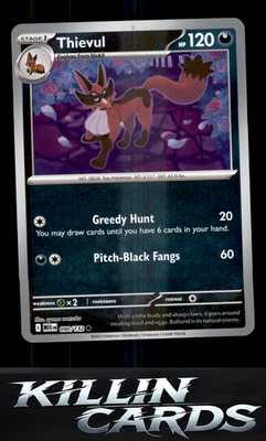 Reverse Holofoil Thievul 090/132 Pokemon Common ME01: Mega Evolution Card NM