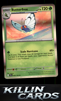 Butterfree 003/159 Pokemon Rare SV09: Journey Together Card NM