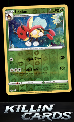 Reverse Holofoil Ledian 005/198 Pokemon Uncommon SWSH06: Chilling Reign Card NM