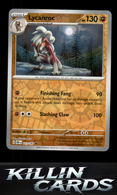 Reverse Holofoil Lycanroc 117/197 Pokemon Uncommon SV03: Obsidian Flames Card NM