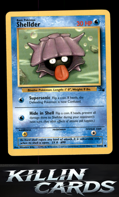 Shellder 54/62 Pokemon Common Fossil Card LP