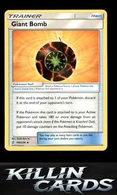 Giant Bomb 196/236 Pokemon Uncommon SM - Unified Minds Card NM