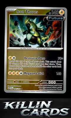 Reverse Holofoil Iron Thorns 062/162 Pokemon Rare SV05: Temporal Forces Card NM
