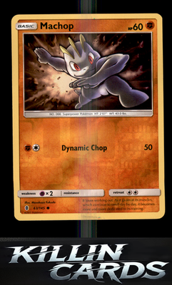 Reverse Holofoil Machop (63) 63/145 Pokemon Common SM - Guardians Rising Card NM