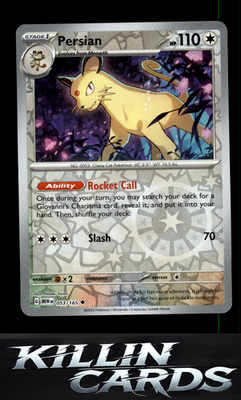 Reverse Holofoil Persian 053/165 Pokemon Uncommon SV: Scarlet & Violet 151 Card