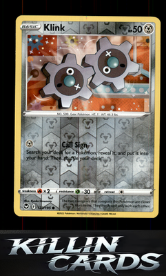 Reverse Holofoil Klink 123/195 Pokemon Common SWSH12: Silver Tempest Card NM