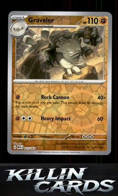 Reverse Holofoil Graveler 075/165 Pokemon Uncommon SV: Scarlet & Violet 151 Card